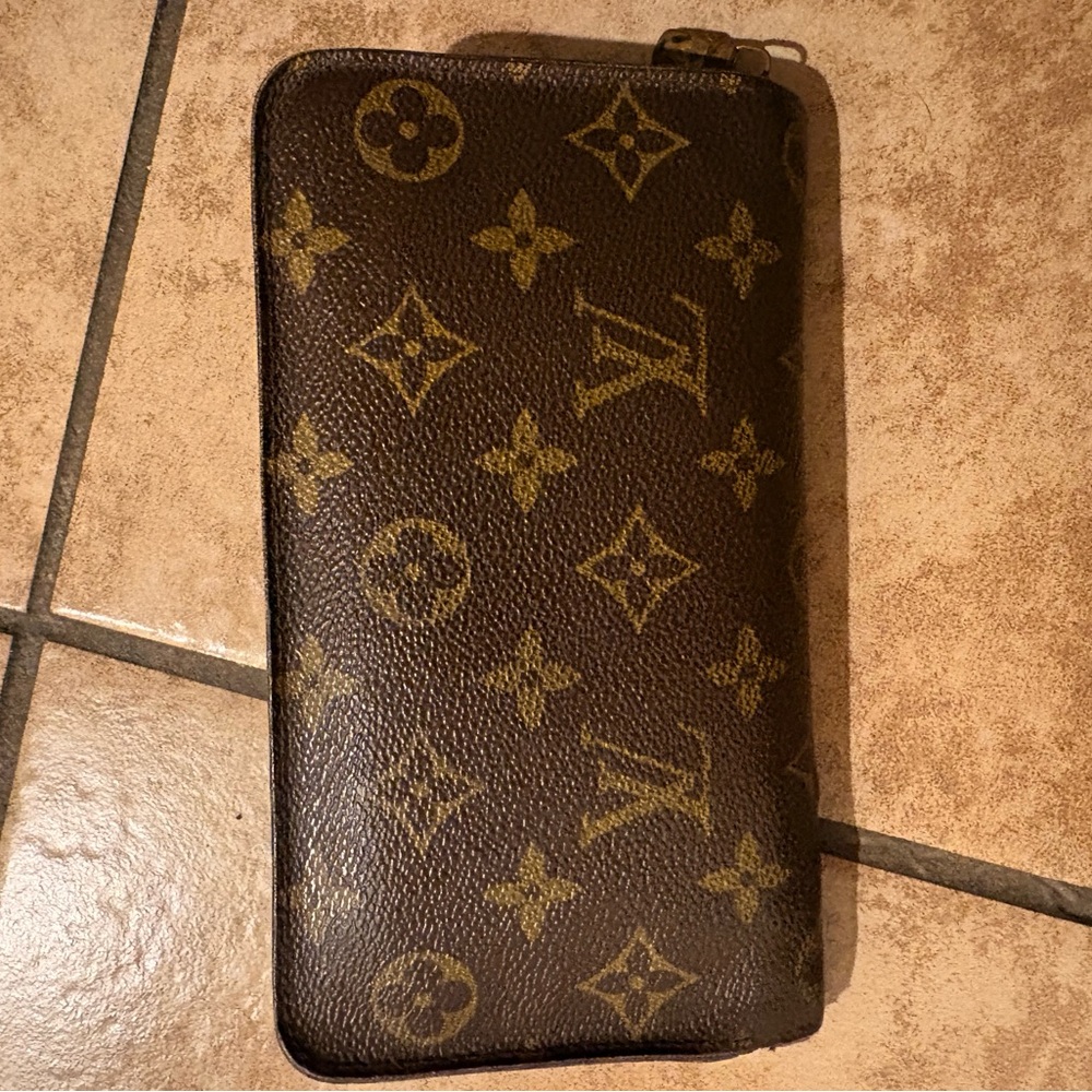 Louis Vuitton Brown and Gold Monogram Zip Wallet
